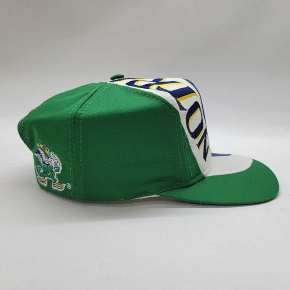 VTG 90s Notre Dame Fighting Irish Snapback Hat Vortex Swirl Twins Enterprise Cap